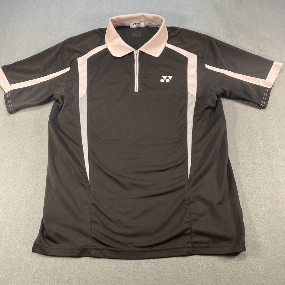 Yonex Tru Vapor Womens Tennis Shirt 1/4 Zip Training Competition Pink Brown Lge